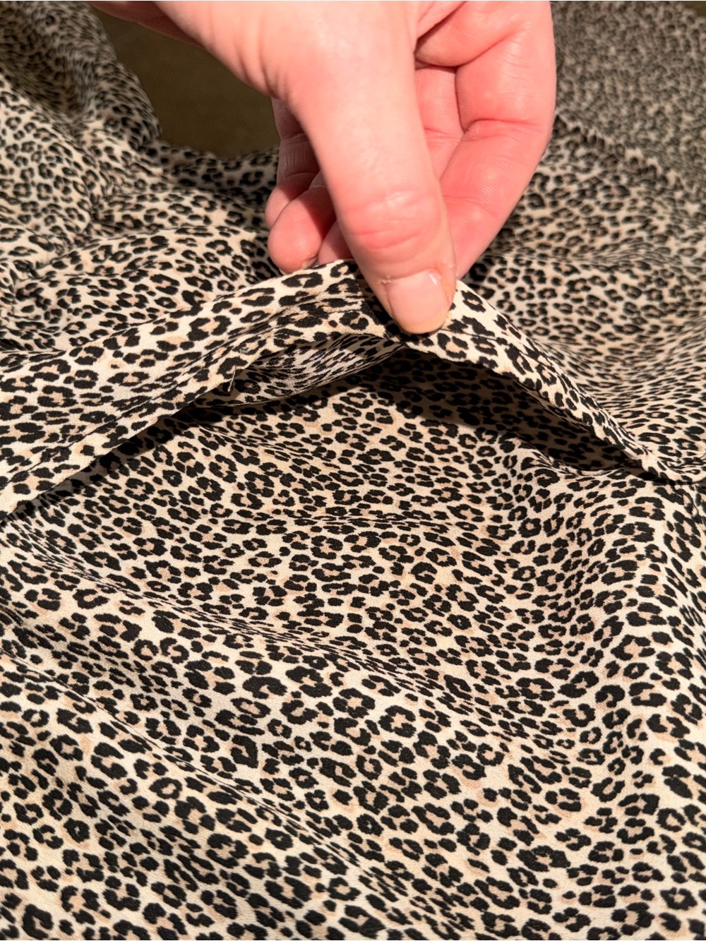 Y2K Leopard Print Peplum Top M (Fit S) B Famous USA Flutter Sleeve - Picture 4 of 10
